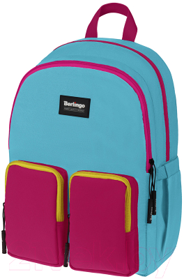 Школьный рюкзак Berlingo Color Blocks Blue Fuxia / RU08101