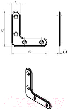 Изображение товара Уголок крепежный Металлист УГ-50 (б/п)
