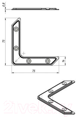 Изображение товара Уголок крепежный Металлист УГ-75 (б/п)