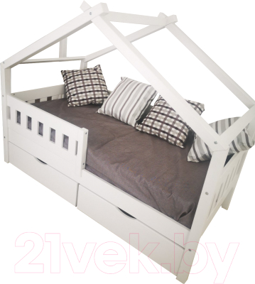 Стилизованная кровать детская ФанДОК Домик Ф-141.11 80x160