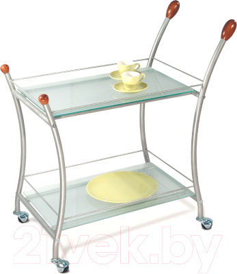 Сервировочный столик Мебелик Поло (металлик/матовое стекло)
