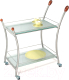 Сервировочный столик Мебелик Поло (металлик/матовое стекло) - 
