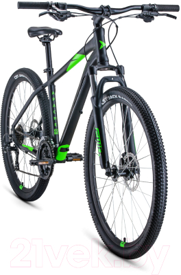 Велосипед Forward Apache 27.5 2.0 D / RBK22FW27303 (17, черный матовый/ярко-зеленый)