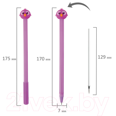 Изображение товара Ручка шариковая Юнландия Птенец / 143811 (ассорти, 0.7мм синий)