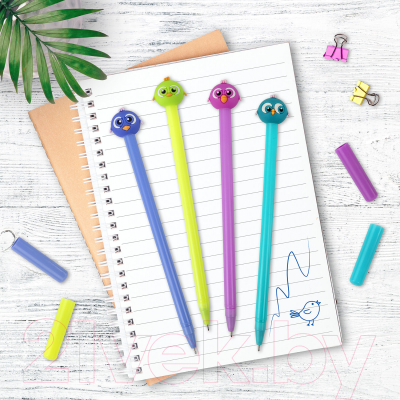 Изображение товара Ручка шариковая Юнландия Птенец / 143811 (ассорти, 0.7мм синий)