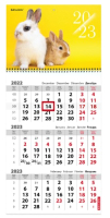 

Календарь настенный Brauberg, Bunnies 2023г квартальный / 114267