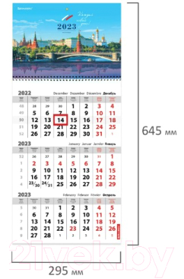 Календарь настенный Brauberg Символика 2023г квартальный / 114273
