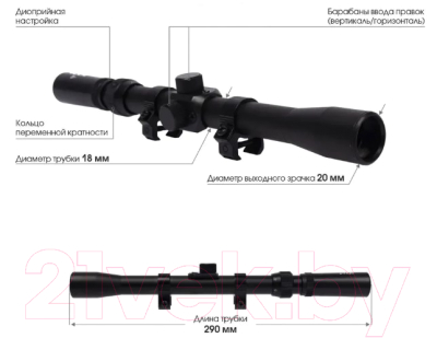 Оптический прицел BORNER 3-7x20
