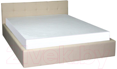 Двуспальная кровать Bravo Мебель Грета 160x200 с металллокаркасом и ПМ (Santorini 0428 бежевый)