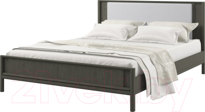 Двуспальная кровать Молодечномебель Брюгге 160 с осн. Avelina Белкрафт 9502 / ВМФ-1682 (дуб виндзор)