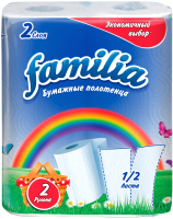 Бумажные полотенца FAMILIA Радуга белые двухслойные (2рул) - 