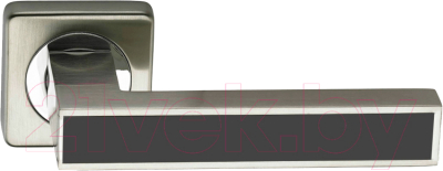 Ручка дверная Vettore R06.120 SN/CP/BL (сатин/хром/черная вставка)