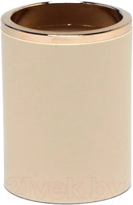 Стакан для зубной щетки и пасты Primanova Lenox M-E33-09-A (бежевый/золото)