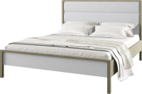 Двуспальная кровать Молодечномебель Хитроу 160 с осн. Verona 01 White / ВМФ-1666.1 (серый агат/БА) - 
