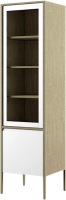 Шкаф-пенал с витриной Молодечномебель Хитроу D2 / ВМФ-1667 (серый агат/БА) - 