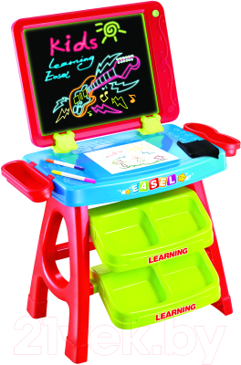 Столик для рисования Tengjia Easel 3 в 1 флуоресцентный / 210968 (красный/зеленый)