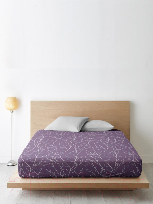 Изображение товара Простыня Ночь нежна Верба на резинке 140x200x20 / 7311-1 (лиловый)