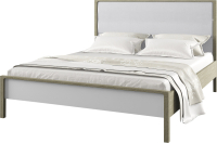 Двуспальная кровать Молодечномебель Хитроу 160 с осн. / ВМФ-1666 (серый агат/БА) - 
