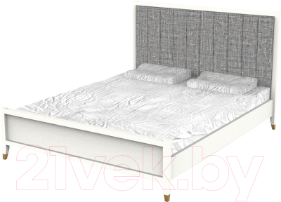 Полуторная кровать Молодечномебель Nevada 140 с осн. Verona 04 Cream / ВМФ-1916 (дуб оксфорд)
