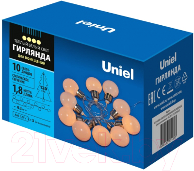 Светодиодная гирлянда Uniel ULD-S1800-010/STB/3AA / UL-00008421