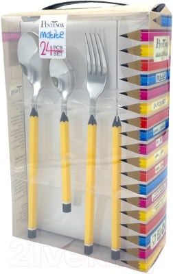 Набор столовых приборов Pinti Inox Matite Yellow 400LA0BQ91 (24пр)