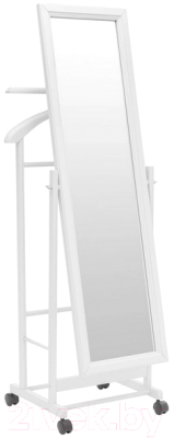 Стойка для одежды Мебелик Костюмная с зеркалом на колесах В 24Н (белый)