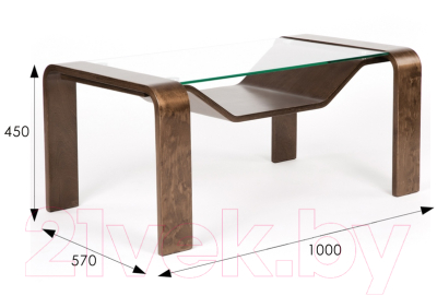 Журнальный столик Мебелик Гурон 1 (орех)