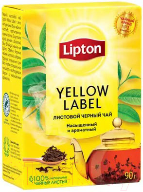 Чай листовой Lipton Yellow Label черный  (90г)