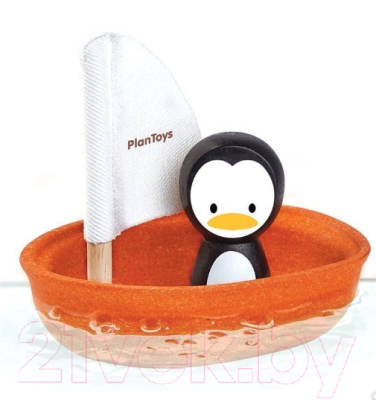 Набор игрушек для ванной Plan Toys Лодка и пингвин / 5711