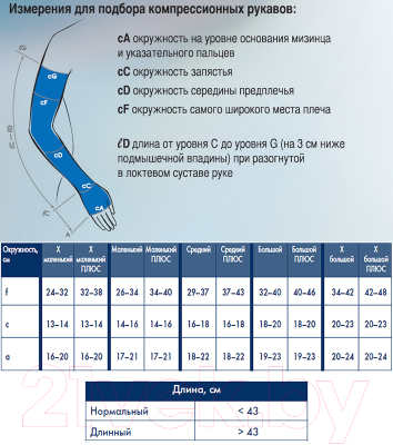 Рукав компрессионный Sigvaris Advance C-G / 77367 (L+ Long)