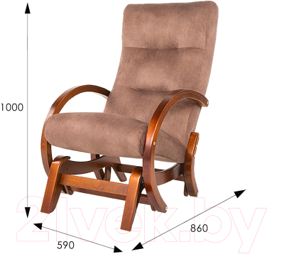 Кресло-глайдер Мебелик Мэтисон (крем брюле/венге структура)