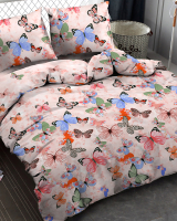 Комплект постельного белья Amore Mio Мако-сатин Butterflies Микрофибра 1.5сп / 93792 (розовый) - 