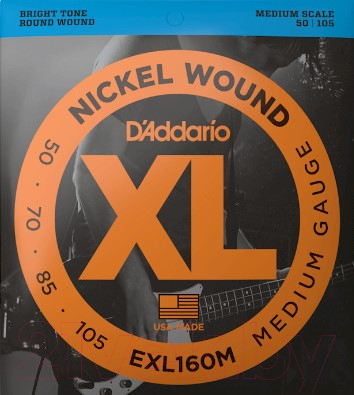 Струны для бас-гитары D'Addario EXL160M