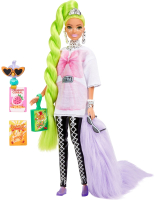 

Кукла с аксессуарами Barbie, Экстра с зелеными неоновыми волосами / HDJ44