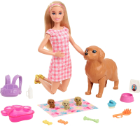 

Кукла с аксессуарами Barbie, Новорожденные щенки / HCK75