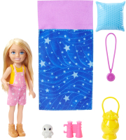 

Кукла с аксессуарами Barbie, Челси с питомцем и аксессуарами Кемпинг / HDF77