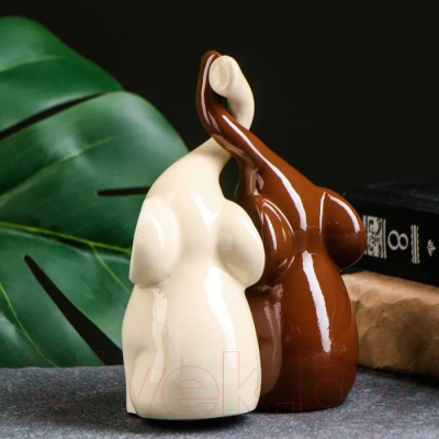 Набор статуэток Хорошие сувениры Пара слонов / 4241540 (молочный/шоколадный глянец)