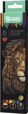 Изображение товара Набор цветных карандашей Schoolformat Дикая планета / КЦ06-ДП (6цв)