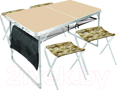 Комплект складной мебели Ника ССТ-К3 (кофе с молоком/сафари)