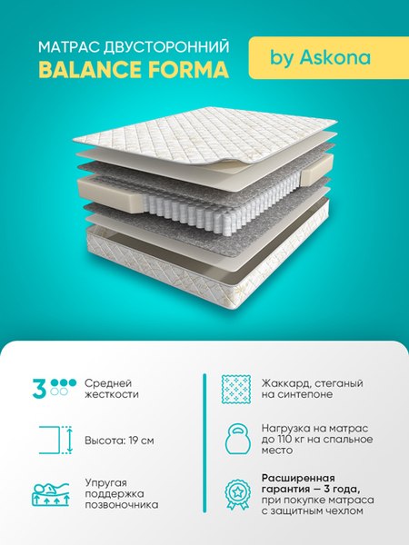 Купить Матрас Askona Balance Forma 160x200 в Барановичах