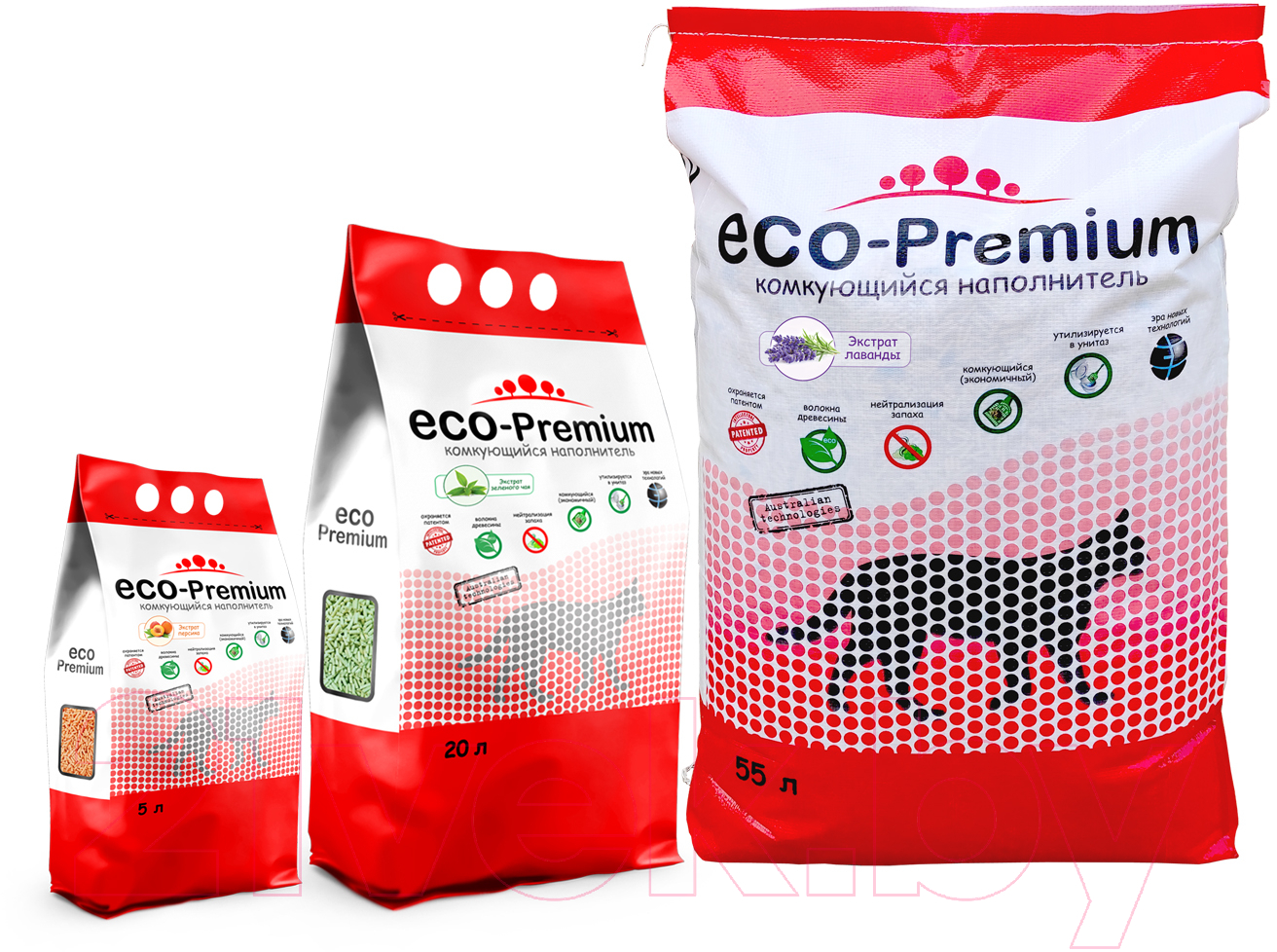 Наполнитель для туалета Eco-Premium Green (55л/20.2кг) — фото 5
