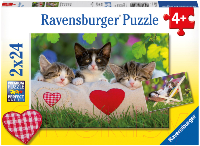 Набор пазлов Ravensburger Сонные котята / R07801 (2x24эл)