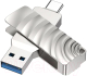 Usb flash накопитель Borofone BUD3 2в1 USB3.0 32Gb (серебристый) - 