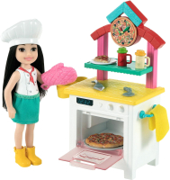 

Кукла с аксессуарами Barbie, Челси повар пицца-шеф с кухней и духовкой / GTN63