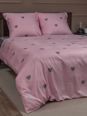 Комплект постельного белья Amore Mio Мако-сатин Honey Микрофибра 2.0 / 93082 (серый/розовый)