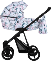 

Детская универсальная коляска Bebetto, Nitello Flowers 2 в 1 черная рама