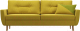 Диван IDmebel Харис еврокнижка 1 Высокоэластичная лента с ППУ (велюр желтый) - 
