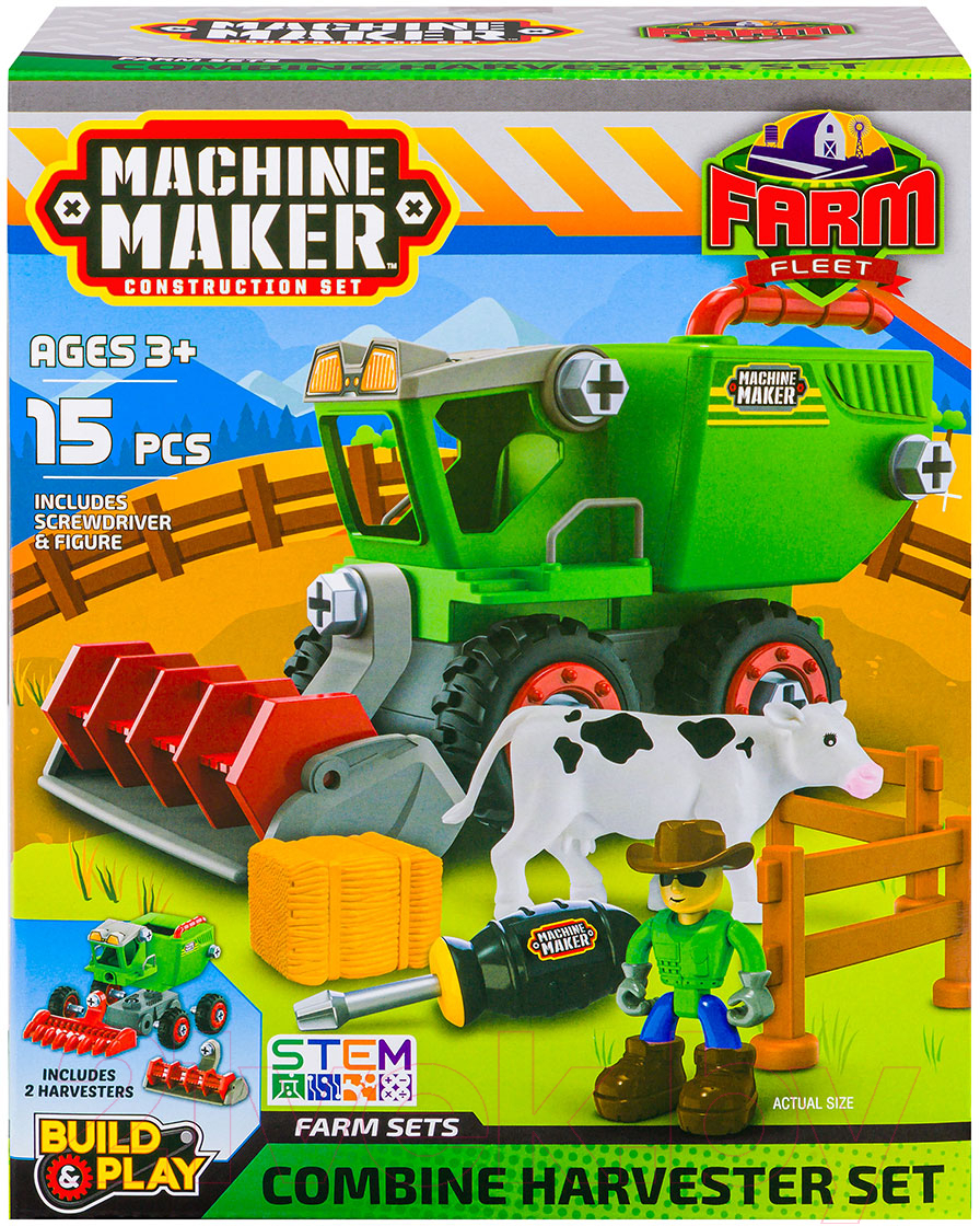 Игрушка-конструктор Nikko Farm Комбайн и аксессуары / 40082 — фото 9