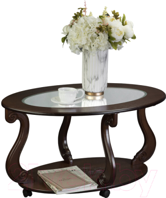 Журнальный столик Мебелик Овация С на колесах (темно-коричневый)