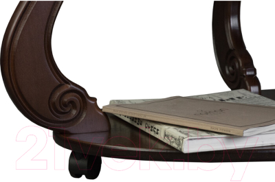 Журнальный столик Мебелик Овация М на колесах (темно-коричневый)